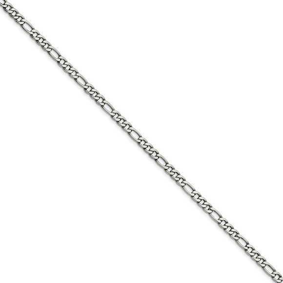 Men's 5.3mm Stainless Steel Figaro Chain Necklace, 24 Inch - Picture 1 of 5